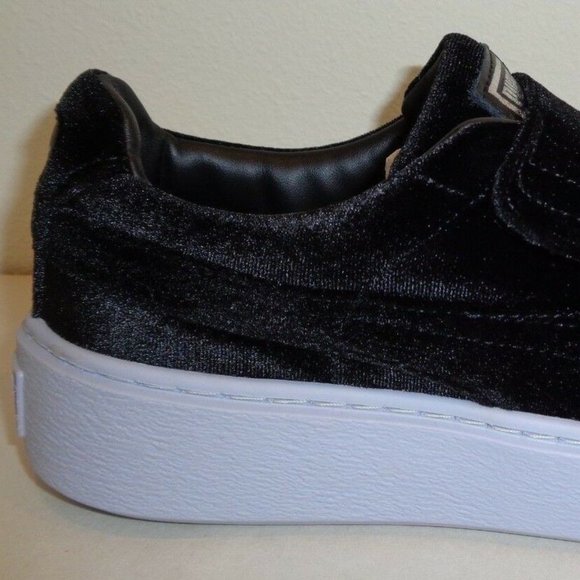 Puma BASKET PLATFORM Black Velvet New Sneakers - Picture 3 of 8